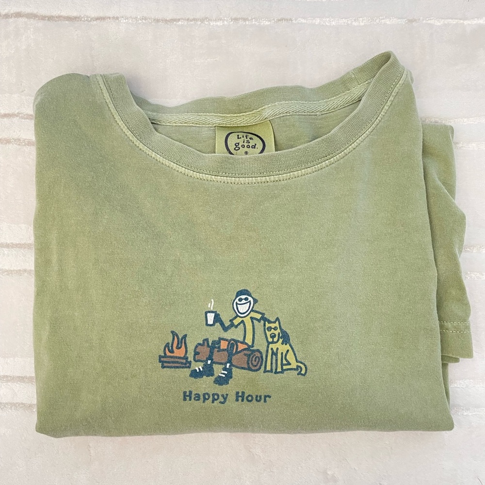 Life is good “happy hour” long sleeve shirt L